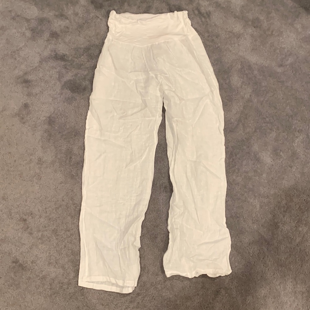 Scandal Italy 100% Linen Wide Leg Pants